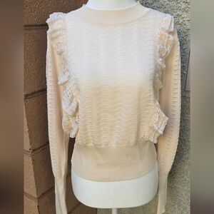 Venus Cream Ruffle Sweater